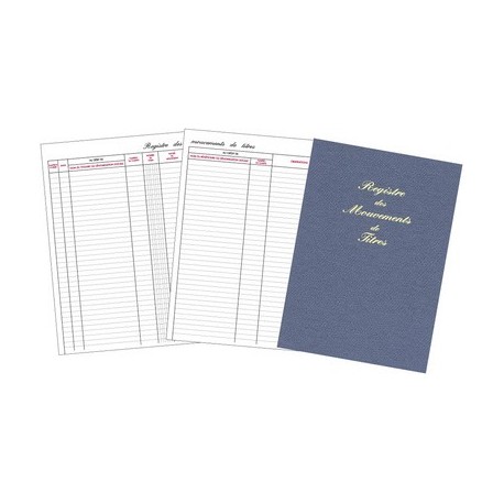 Elve registre "mouvements des titres", 100 pages, format a4