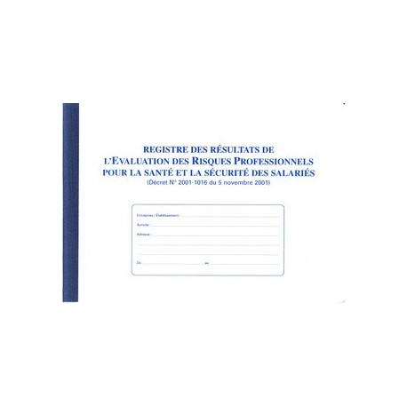 Elve registre "evaluation des risques professionnels"
