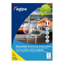 Agipa etiquettes multi-usage, 48,5 x 25,4 mm, blanc,