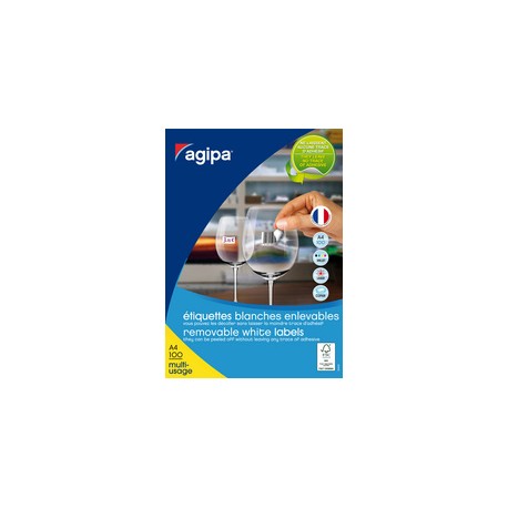 Agipa etiquettes multi-usage, 48,5 x 25,4 mm, blanc,