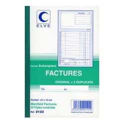 Elve manifold facture, 140x105, 50 feuilles autocopiant