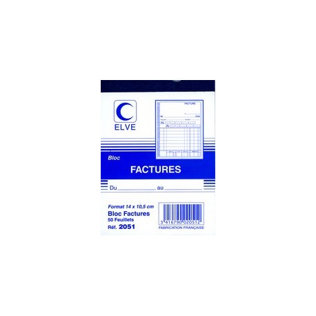Elve livre de formulaire "bloc facture", 140 x 105 mm