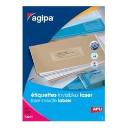 Agipa étiquettes invisibles, 210 x 297 mm, transparentes