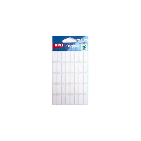 Agipa étiquettes multifonctions, 8 x 20 mm, blanches