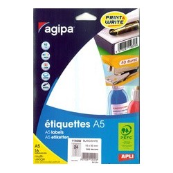 Agipa étiquettes multi-usage, 19 x 25 mm, blanches