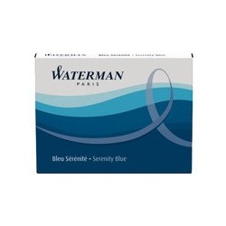 Waterman cartouches d'encre standard, bleu, effaçable