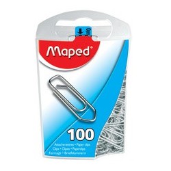 Maped trombones, en métal, 25 mm, contenu: 100 pièces