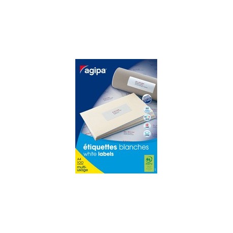 Agipa etiquettes d'adresses, 105x70mm, blanc, rectangulaire