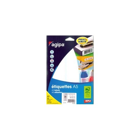 Agipa étiquettes multi-usage, 19,3 x 32 mm, blanches
