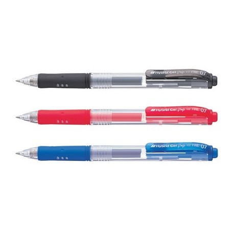Pentel stylo bille encre à gel hybrid gel grip k157, bleu