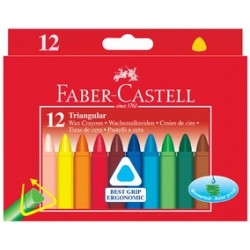 Faber-castel craies de cire, triangulaire, etui en carton