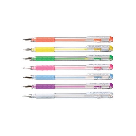 Pentel stylo roller à encre hybrid gel grip k118l, blanc
