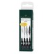 Faber-castell pitt artist pen, schwarz, 4er etui (m,f,s,xs)