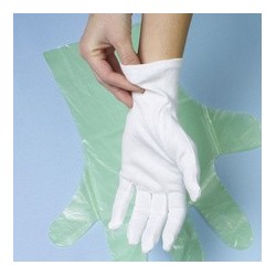 Papstar gant en coton, taille: l, par 12, blanc