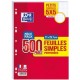Oxford feuilles simples perforées, a4, quadrillé 5 x 5
