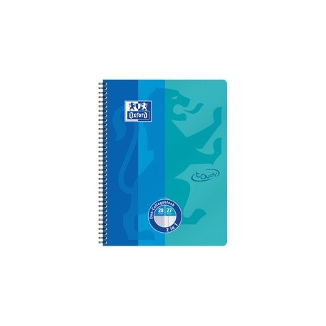 Oxford cahier duo touch, a4+, 160 pages, bleu mer/aqua