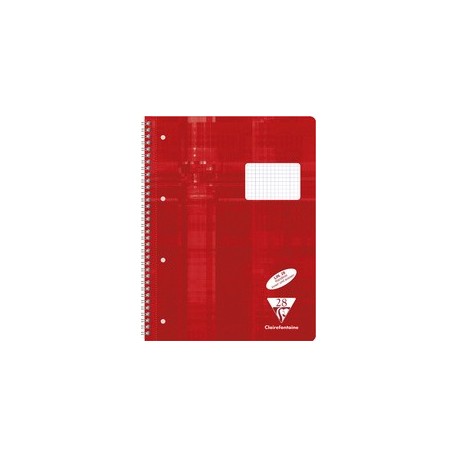 Clairefontaine cahier spiralé, a4, quadrillé avec marge,