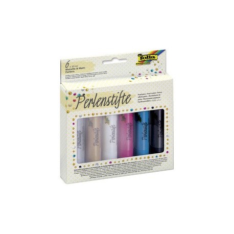 Folia set de stylos perles, 6 x 30 ml, assorti