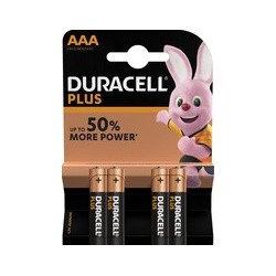 Duracell piles alcaline "plus power", micro aaa, 12+4