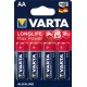 Varta pile alcaline "longlife max power", mignon, (aa)