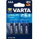 Varta pile alcaline "longlife power", micro (aaa/lr3)