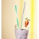 Papstar pailles pour shake "wave", blanc / transparent