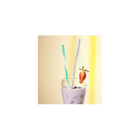 Papstar pailles pour shake "wave", blanc / transparent
