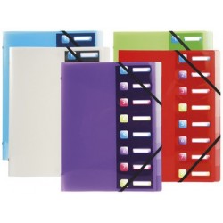 Exacompta trieur crystal colours, pp, 8 compartiments (LOT DE 10)