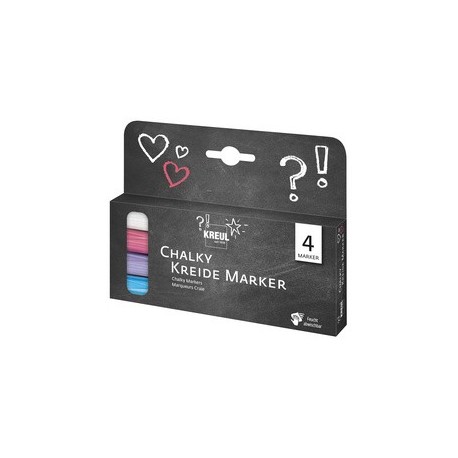 Kreul marqueurs craie chalky, medium, kit de 4