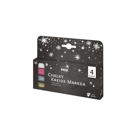 Kreul marqueurs craie chalky, medium, kit de 4 hiver