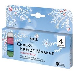 Kreul marqueur craie chalky, medium, kit de 4 décoration de