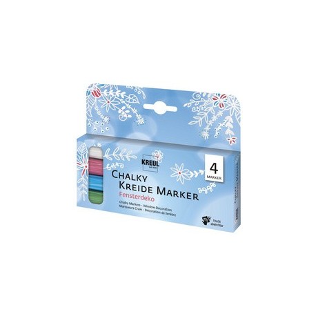 Kreul marqueur craie chalky, medium, kit de 4 décoration de