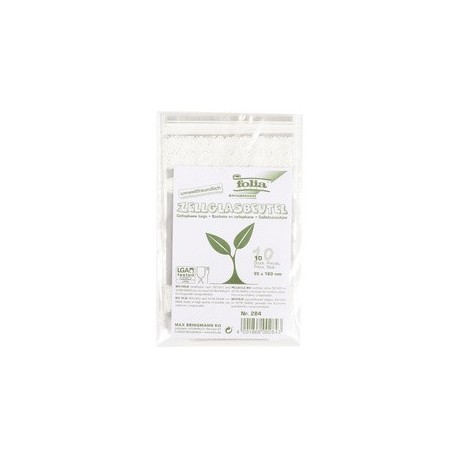 Folia sachet en cellophane imprimé dentelle, 145 x 235 mm