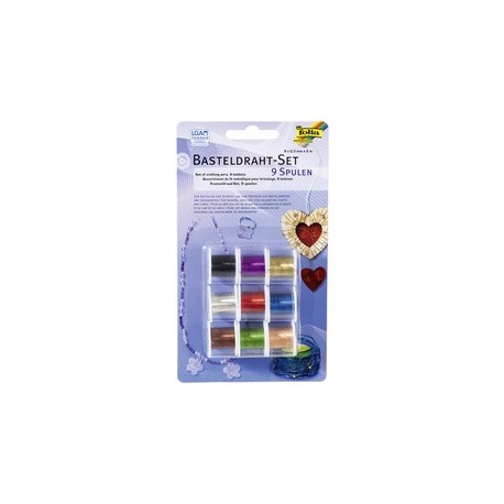 Folia set fil de fil de bricolage, 9 bobines de 2m, couleurs