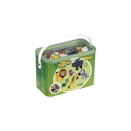 Hama perles à repasser maxi + 3 plaques, dans un seau