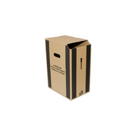 Smartboxpro corbeille à papier en carton,35 litres, brun (LOT DE 5)