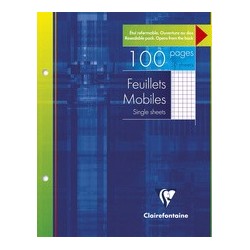 Clairefontaine feuillets mobiles perforés, 170 x 220 mm