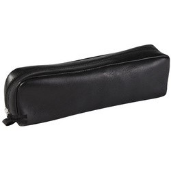 Clairefontaine trousse plate, cuir noir
