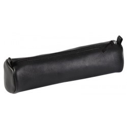 Clairefontaine trousse petite ronde, cuir, noir