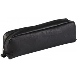 Clairefontaine trousse rectangulaire, cuir noir vieilli