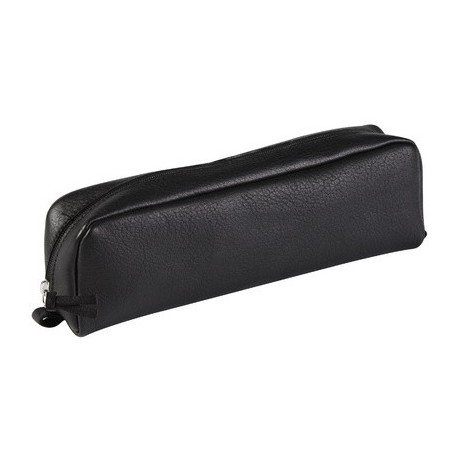 Clairefontaine trousse rectangulaire, cuir noir vieilli