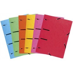 Exacompta chemise à élastiques 3 rabats perforées "punchy+" (LOT DE 25)