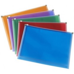 Rexel pochette à fermeture éclair, format a4, couleurs (LOT DE 5)