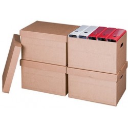 Smartboxpro boîte d'archives/transport, à couvercle, marron (LOT DE 10)