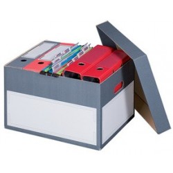 Smartboxpro boîte d'archives/transport l, à couvercle, gris (LOT DE 5)