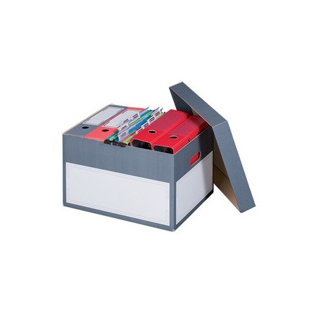 Smartboxpro boîte d'archives/transport l, à couvercle, gris (LOT DE 5)
