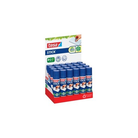Tesa ecologo stick bâton de colle, 10 g, présentoir comptoir (LOT DE 24)
