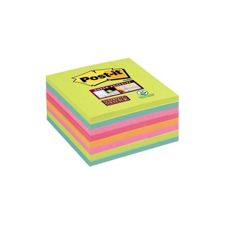 Post-it bloc-note super sticky notes, 76 x 76 mm, assorti