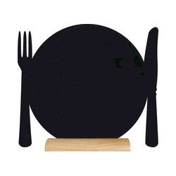Securit ardoise de table silhouette "assiette"