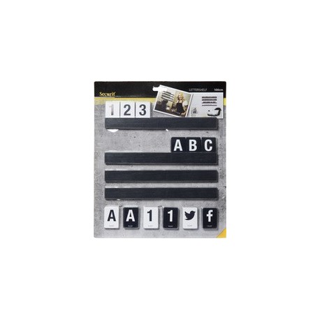 Securit etagère lettres letter shelf, bois noir